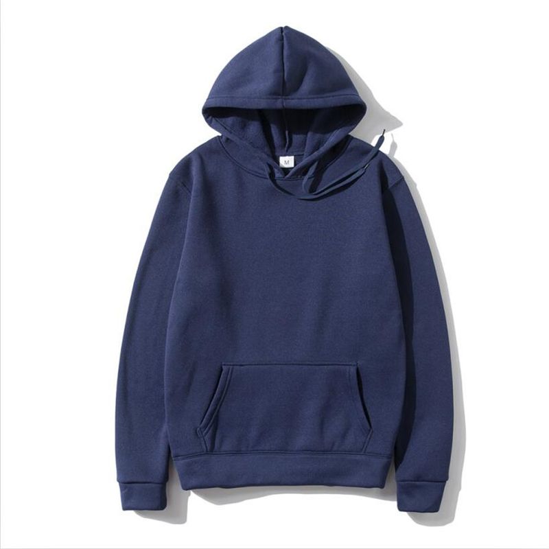 Herbstmode Lose Oberteile Einfarbig Kapuzen-Polyester-Herren-Sweatshirt Einfach Lässig_voghion.com