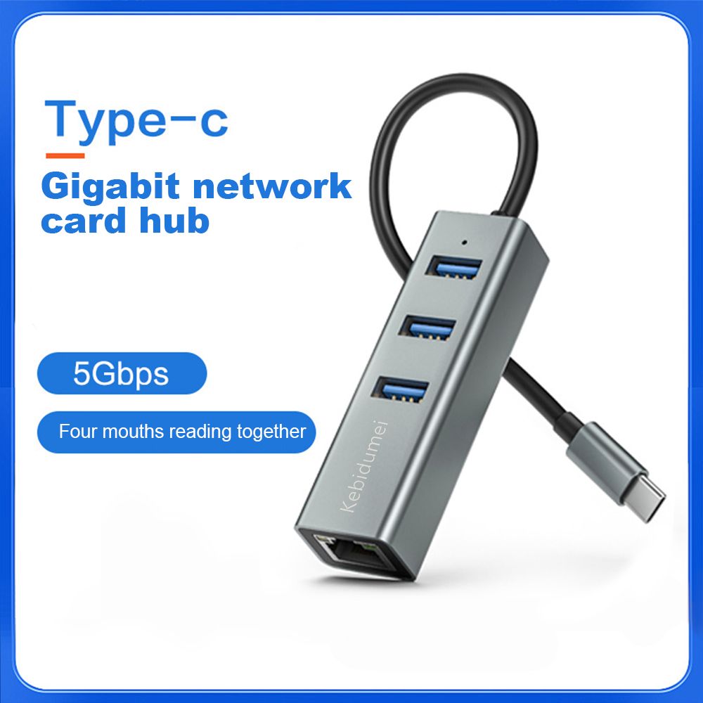 Adattatore da tipo C a Ethernet A C Hub multiporta 4 in 1 Gigabit RJ45 3 porte USB 3.0 compatibile con PC Book Pro_voghion.com