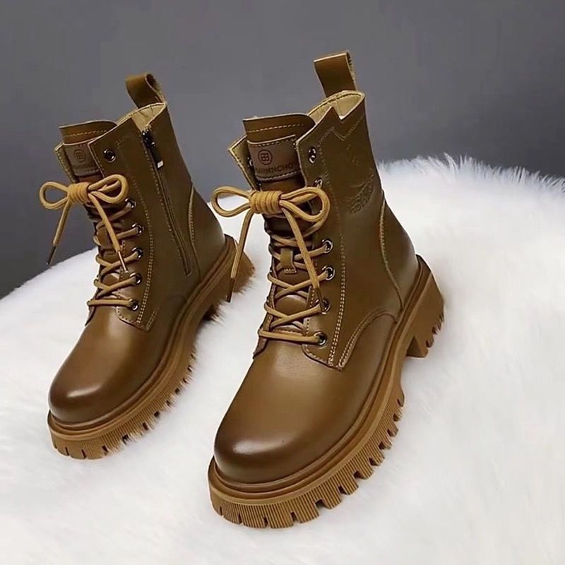 Martin Are Really Soft Leather Gros Soled Women's Cowboy Toamna și Iarna Nou 2023 Cizme scurte în stil britanic_voghion.com