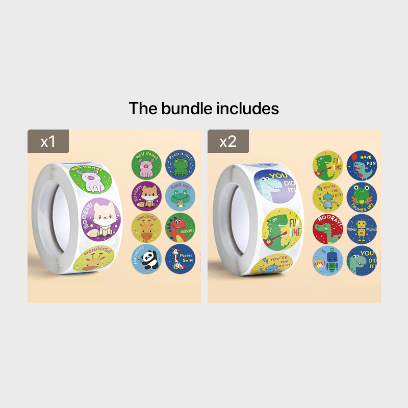 500 PCS Reward Stickers For Teachers Cartoon Animals Stickers Fun Stickers Reward Stickers For Teacher Encourage Student Round Reward Sticker For Kid_voghion.com