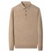 Autumn High-End Wool Collar Long Sleeve Men's Knit Solid Color Middle-Aged Commuter Simple Base Sweater For Men_voghion.com