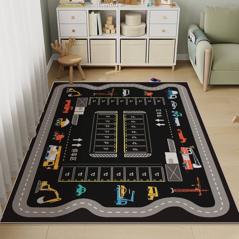 Car Parking Lot Floor Mat Children's Room Reading Area Bedroom Crawling Mat Living Room Early Education Game Entertainment Area Carpet_voghion.com