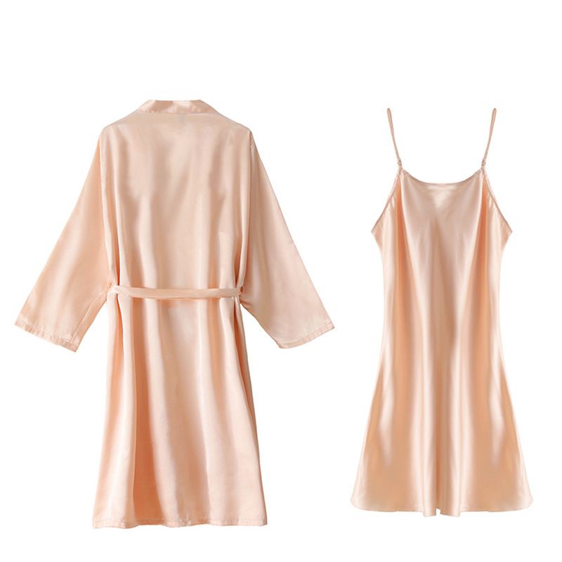 Camicia da notte lunga da uomo, primaverile ed estiva, in seta ricamata, da sposa, damigella d'onore, da sposa_voghion.com