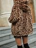 Women's Elegant Leopard Print - Long Sleeve, Zip-Up, Drop Shoulder, Soft For Fall/Winter Outerwear, Casual Stylish_voghion.com