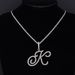 Stazione gioielli micro intarsiato zircone corsivo 26 lettera inglese ciondolo collana hip hop uomo e donna_voghion.com