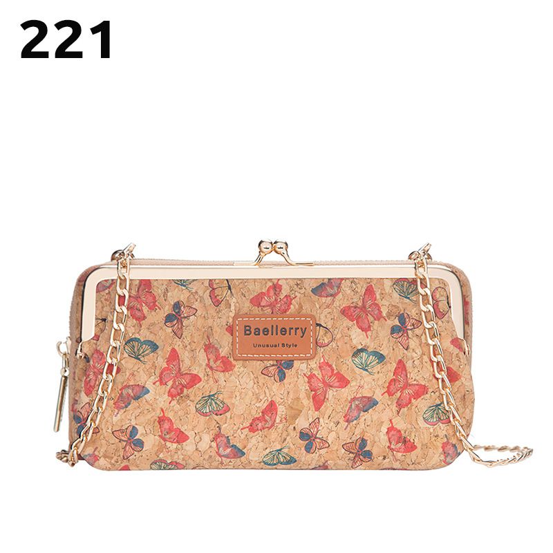 Phone Wallets Women's Wallet Horizontal Printing Multifunctional Zipper One Shoulder Crossbody Fashionable High End Wood Grain Bag_voghion.com