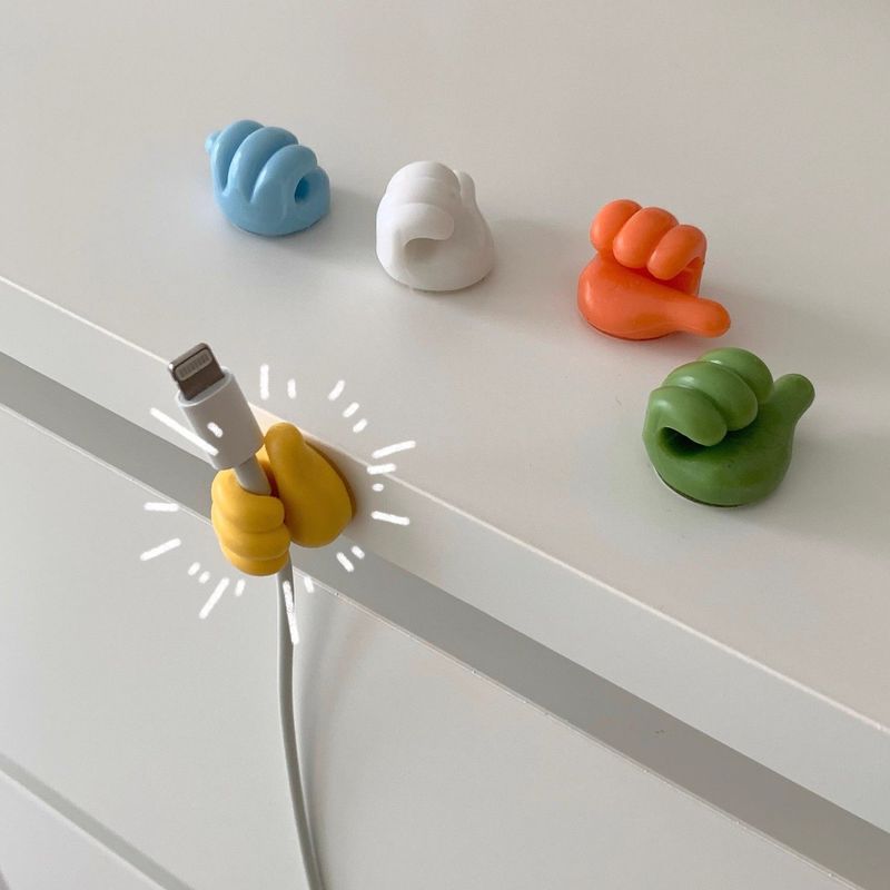 Creative Multi Functional Adhesive Organizer Data Cable Thumb Hook Storage Finger Fixing Device_voghion.com