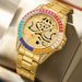 New Fashionable Colored Dragon Full Inlaid Diamond Dial for Men's Business, Non Mechanical Transparent Luminous_voghion.com