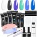 6 PCS Polygel Nail Kit With UV Nail Lamp, Slip Solution, Top Base Coat, Builder Nails Art Tools For Beginners_voghion.com