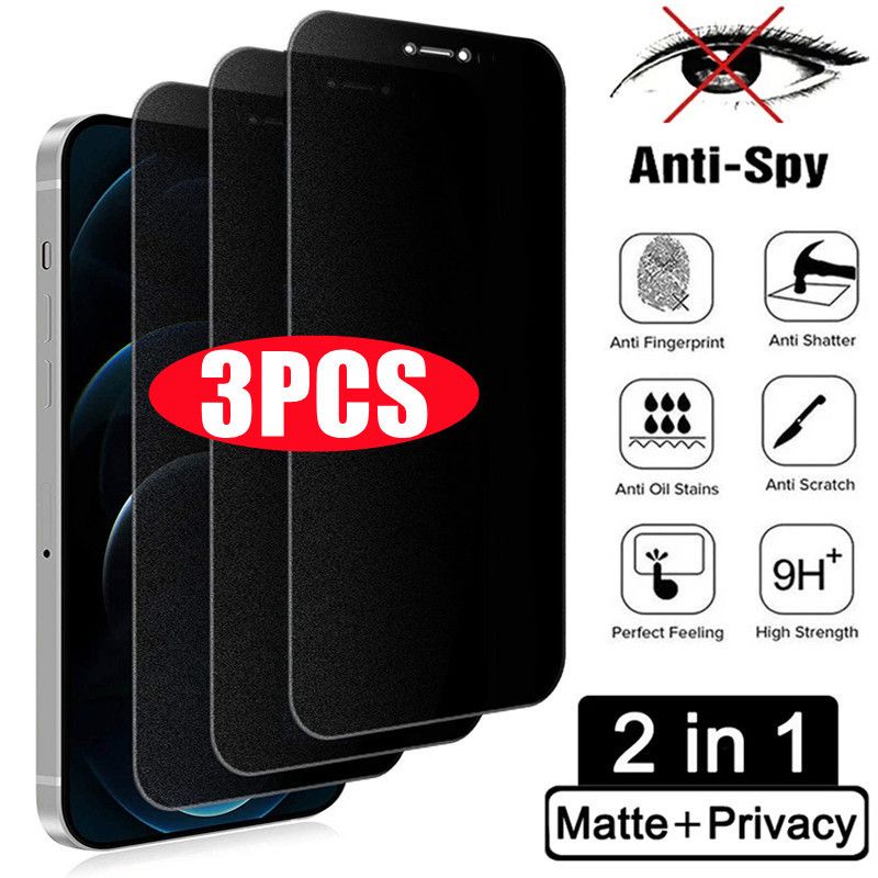 Matte Sichtschutzfolie für iPhone 14 11 13 Pro Max Mini 6 8 7 Plus Anti-Spionage-Hartglas für iPhone_voghion.com