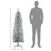 5ft Artificial Pencil Christmas Tree With 263 Snow Flocked Tips, Metal Base, Realistic Xmas Tree_voghion.com