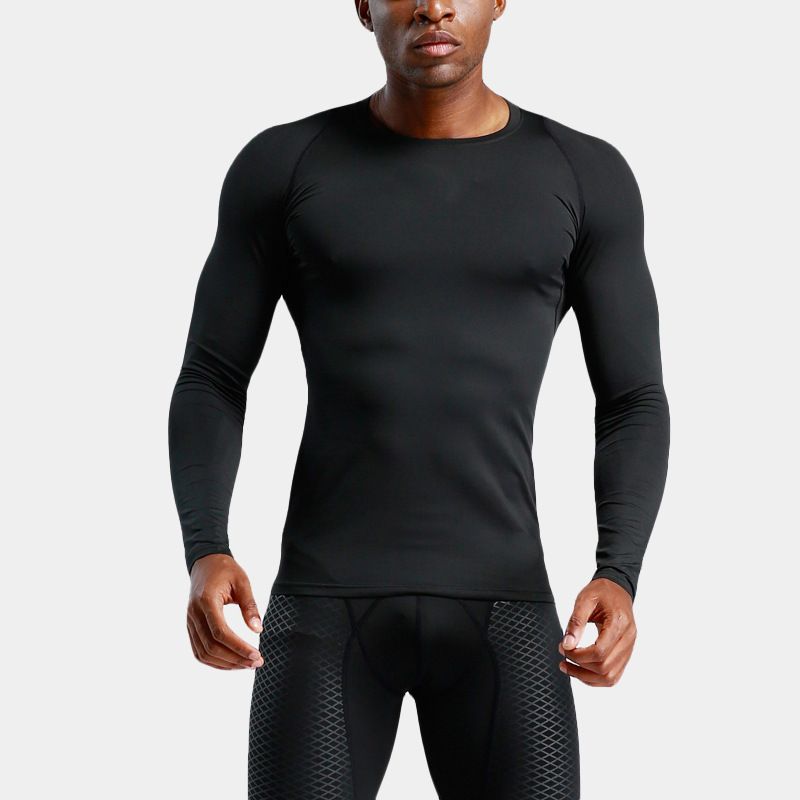 Herenkleding Heren Gym Fitness Compressie Basketbal Sport Tights Heren Lange Mouwen_voghion.com