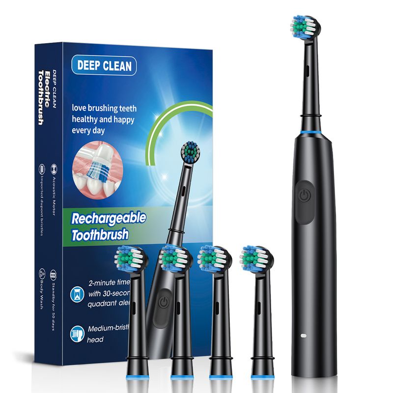 Rotating Round Head Electric 5-Speed Adjustable Dental Cleaner Fully Automatic Ultrasonic Rechargeable Toothbrush_voghion.com