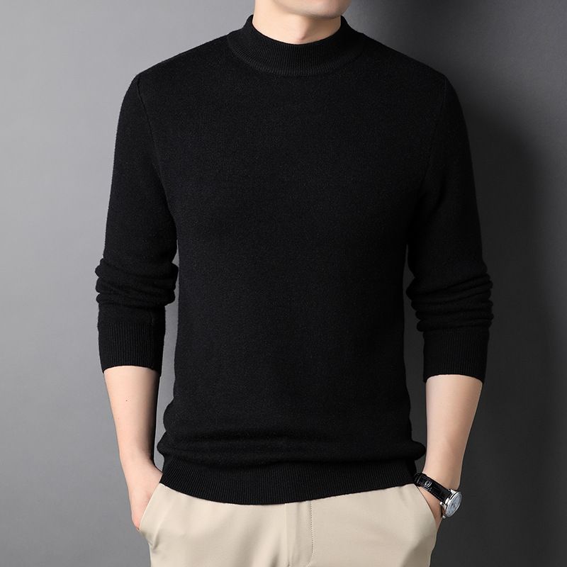 Herrenbekleidung 2024 Herbst- und Winterpullover Oberteile Jugendliche Halbrollkragenpullover Herren einfarbige Strickpullover Unterteil Herrenpullover_voghion.com