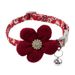 Haustierhalsband mit Blumen und Strasssteinen, abnehmbarer Glockenblumenanhänger, Katzenfliege-Accessoire, verstellbarer Halsring_voghion.com