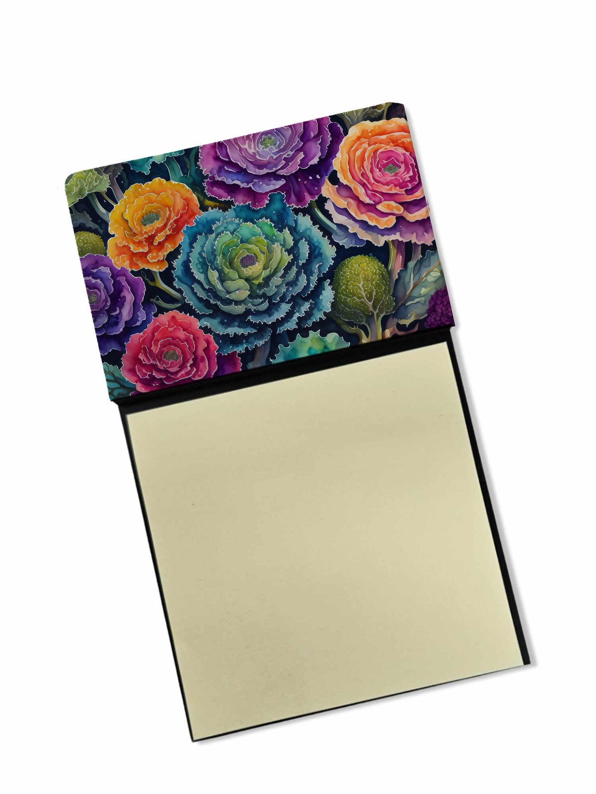 NEW Ornamental Kale in Color Sticky Note Holder Refillable Dispenser Self-Sticky Note Pads, Memo Pads Blank Desk Accessories_voghion.com