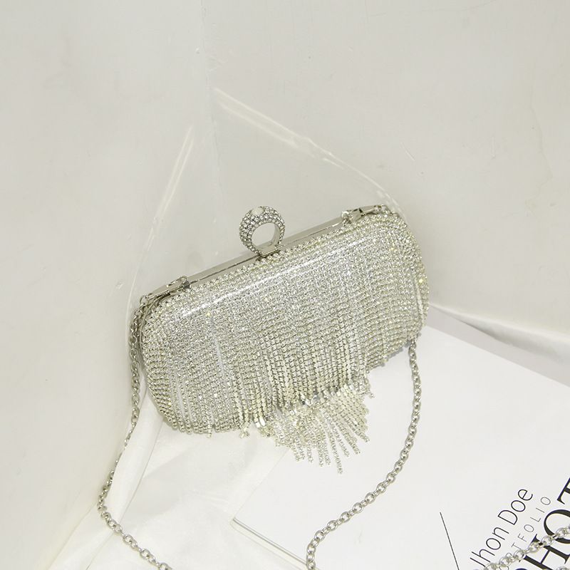 Handtasche mit Diamant-Intarsien und Quaste für das Abendessen, Abendbankett-Damentasche, diagonale Umhängetasche für die Braut_voghion.com
