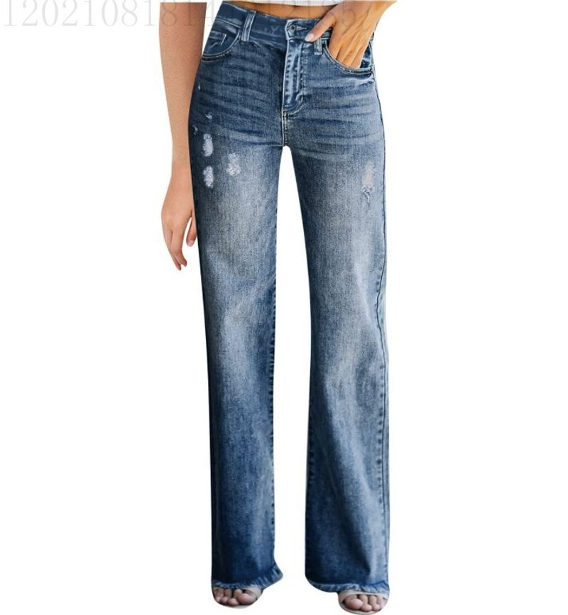 Women's jeans retro loose denim trousers for women_voghion.com