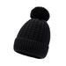 Cappello lavorato a maglia caldo foderato in pile, per ciclismo all'aperto, all'ingrosso, in filato spesso, con pompon, per autunno e inverno, da donna_voghion.com