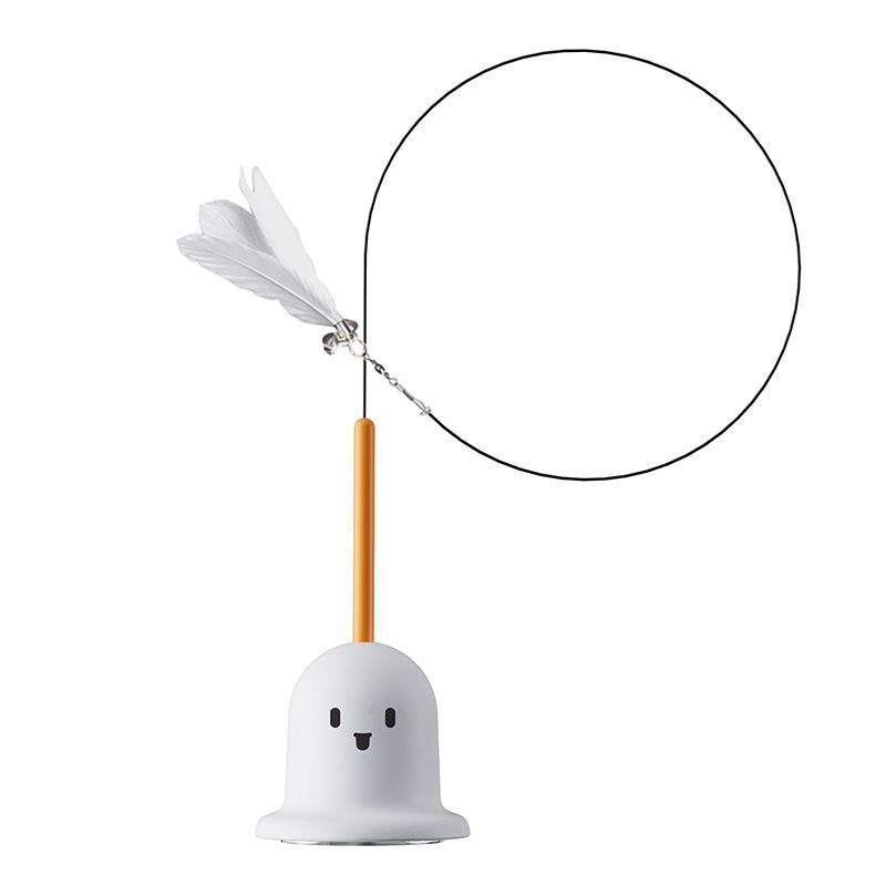 Pet Cartoon Suction Cup Teaser Wand Durable Feather Bell Kitten Self-Entertainment Long Rod Interactive Cat Toy Supplies_voghion.com