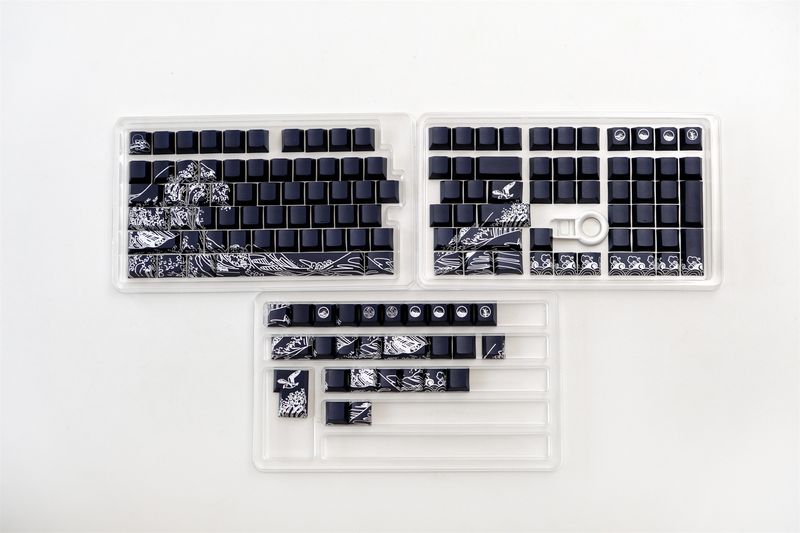 Sublimation Kanagawa Side Engraved Transparent PBT Keycap_voghion.com