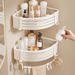 Crema bianco in stile ins home rack, cestino triangolare, rack di stoccaggio da parete per bagno in alluminio spaziale non perforato_voghion.com