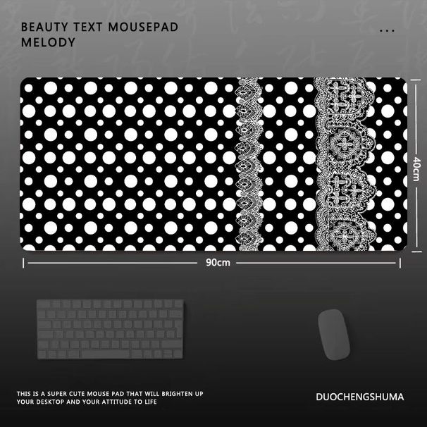 Mauspad mit dunkler Paisley-Textur, High-End-Trendmarke, extragroß, für Gaming, Büro, Tastatur, Schreibtischunterlage_voghion.com