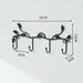 Wall Hooks – No-Drill Multi-Hook Organizer, Modern Matte Black/Gold Vine Leaf & Dot Design For Home & Retail (4/5/6 Hooks, 3kg Capacity)_voghion.com