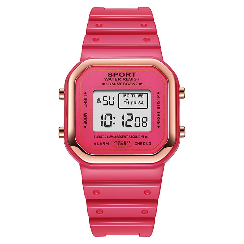 Internet-Berühmtheit heißer Verkauf Serie Sport kleine quadratische Ins elektronische weibliche Studentin wasserdichte LED-Uhr_voghion.com