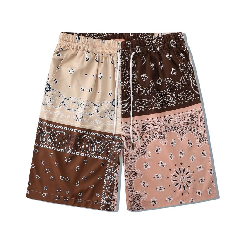 Men's Clothing Summer Beach Loose Shirt Suit Digital Printing Patchwork Cashew Flower Casual Shorts Cardigan Suit Men_voghion.com