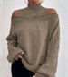 Off-Shoulder-Pullover fir Fraen, locker, grouss Versioun, grenziwwerschreidend Pullover fir Fraen_voghion.com