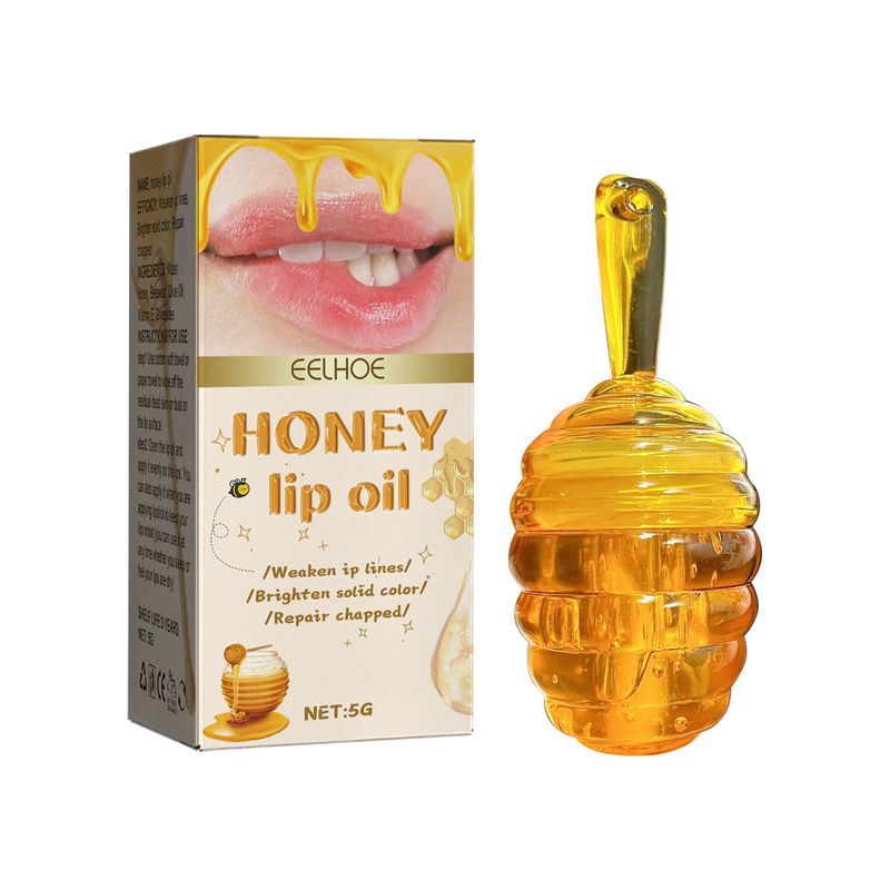 EELHOE Honey Lip Oil fades lip lines, prevents dryness and peeling, cares for lips, moisturizes and cares for lip balm_voghion.com