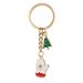 Unisex Christmas style alloy keychain fashion personality exquisite elk snowman Santa Claus Christmas tree snowflake pendant_voghion.com