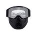 Unisex Motorcycle Goggles With Detachable Face Mask - Black Frame & Interchangeable Lenses For Off-Road, Cycling, And Outdoor Sports_voghion.com
