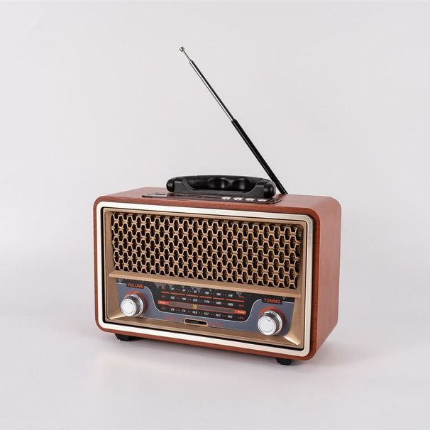High Quality Wooden Retro Portable Radio Music Player AM/FM/SW Multi-function Bluetooth Speaker Subwoofer Card Audio Caixadesom_voghion.com