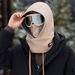 Gorro de invierno para hombre con bufanda integrada, resistente al frío, al viento y a la nieve, tipo lei feng, cálido, ideal para ciclismo y con forro polar._voghion.com