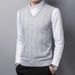 Men's Autumn And Winter New V Neck Knitted Vest Casual Pullover Solid Color Sleeveless Twisted Sweater Vest Bottoming Shirt_voghion.com
