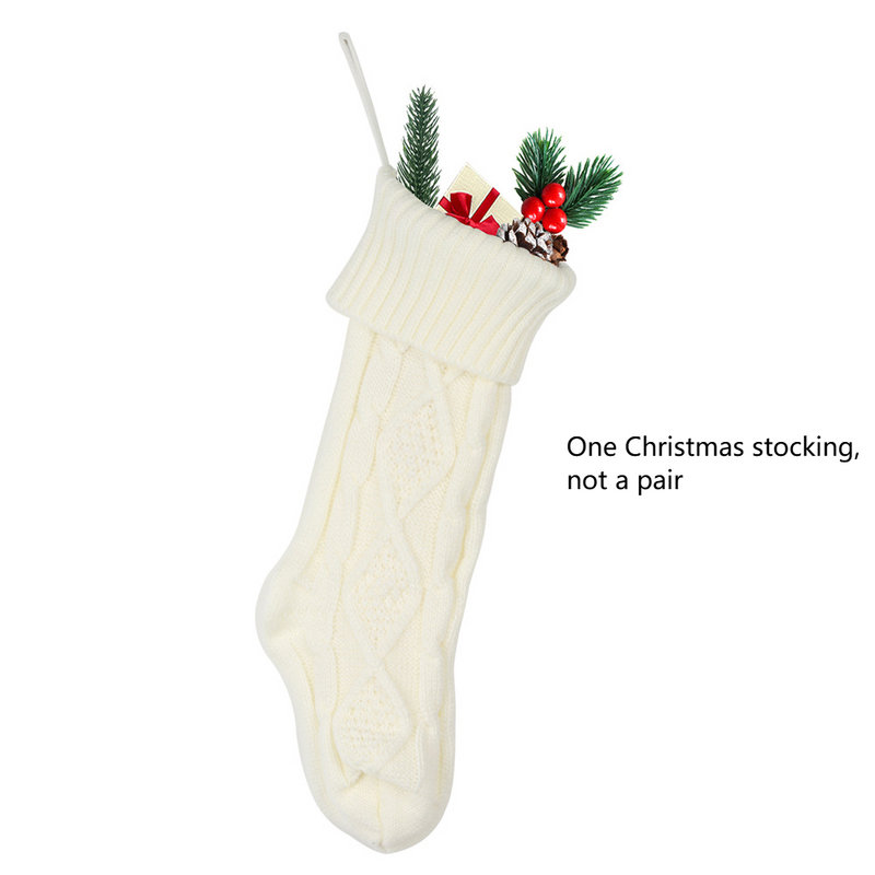 Unisex Weihnachtsgeschenktüte Große 46CM Stricksocken Szenenlayout-Dekorationen Süßigkeitensocken Weihnachtssocken_voghion.com