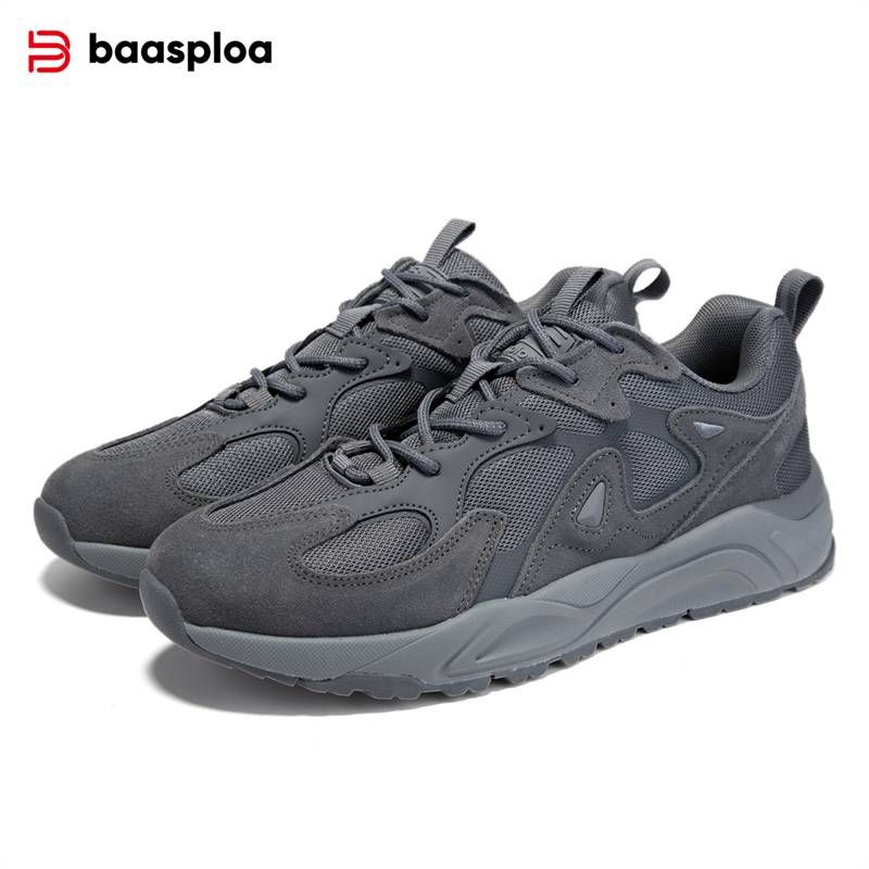 Baasploa Men Walking Shoes Summer Mesh Breathable Suede Casual Sneakers Male Classic Comfort Sport Shoes High Quality Non-Slip_voghion.com