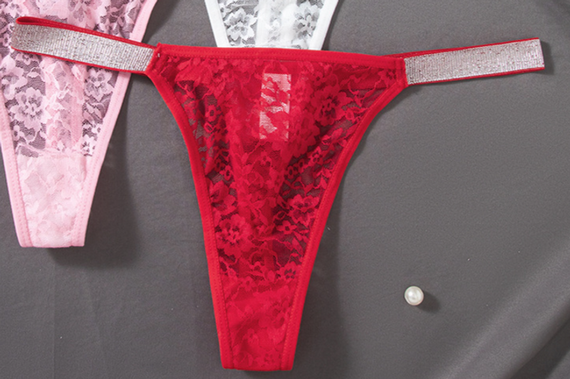 ​​Lace Trimmed Seamless Thong For Women - Breathable Mesh Underwear With Sexy & Comfortable Design, No Visible Panty Lines​​_voghion.com