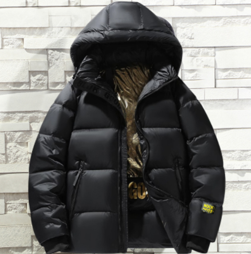 Men's Clothing New Cotton Padded Jacket For Men In Winter Black And Gold Coat Thickened Couple Cotton Padded Jacket For Boys_voghion.com