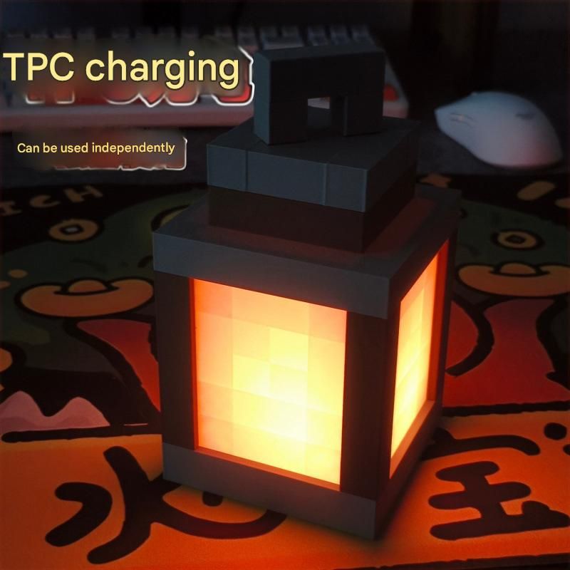 Minecraft Luminous Lantern Night Light Charging Game Torch Lamp Children's Bedroom Atmosphere Lamp Model Ornaments Lamp_voghion.com