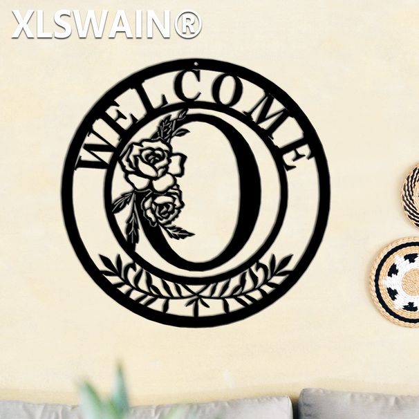 Personalized Metal Letter Logo, Wedding Gift. Surname Sign, Welcome Sign, Wall Art, Split Letter Emblem, Wall Art, Door Welcome Plaque_voghion.com