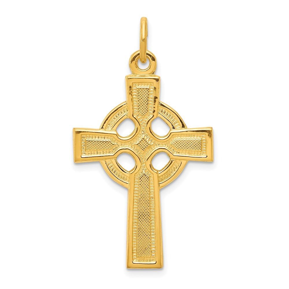 Sterling Silver & Gold -plated Celtic Cross Pendant_voghion.com