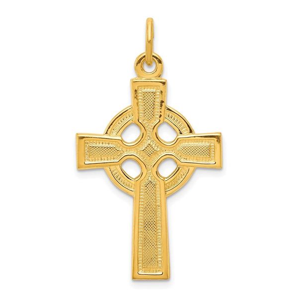 Sterling Silver & Gold -plated Celtic Cross Pendant_voghion.com