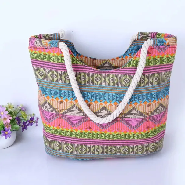 Borsa a tracolla per il pranzo alla moda, casual, estiva, da spiaggia, da donna, di alta qualità, in tela 250714_voghion.com