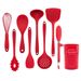 Set di 9 utensili da cucina in silicone, utensili da cucina resistenti al calore, spatola antiaderente, pala, cucchiaio da zuppa, utensili da cucina in legno_voghion.com
