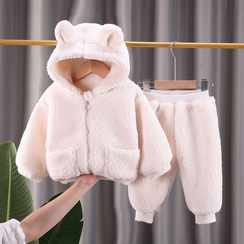 Men's women's baby js, winter new style, small medium-sized children's lamb wool and plush thick warm top, zipper_voghion.com