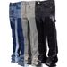 Pantalones vaqueros de trabajo de estilo europeo y americano para hombre, con parches elásticos y capas acampanadas._voghion.com