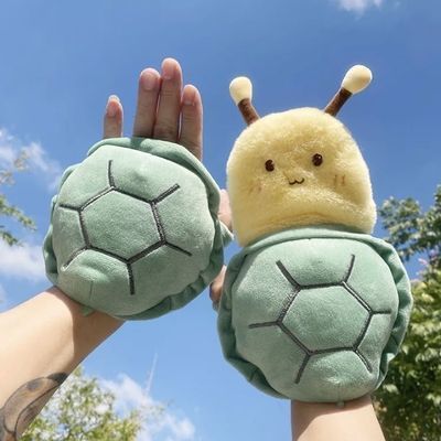 Best Friend Warme süße Studentin Schreibreiten Winddichte kreative Schildkröte und Biene Fingerlose Handschuhe_voghion.com
